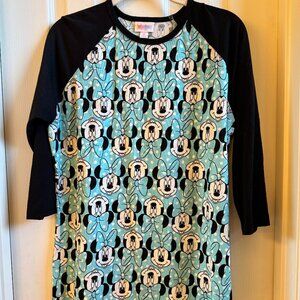 Lularoe Randy ¾ sleeve top, Minnie Mouse, size M